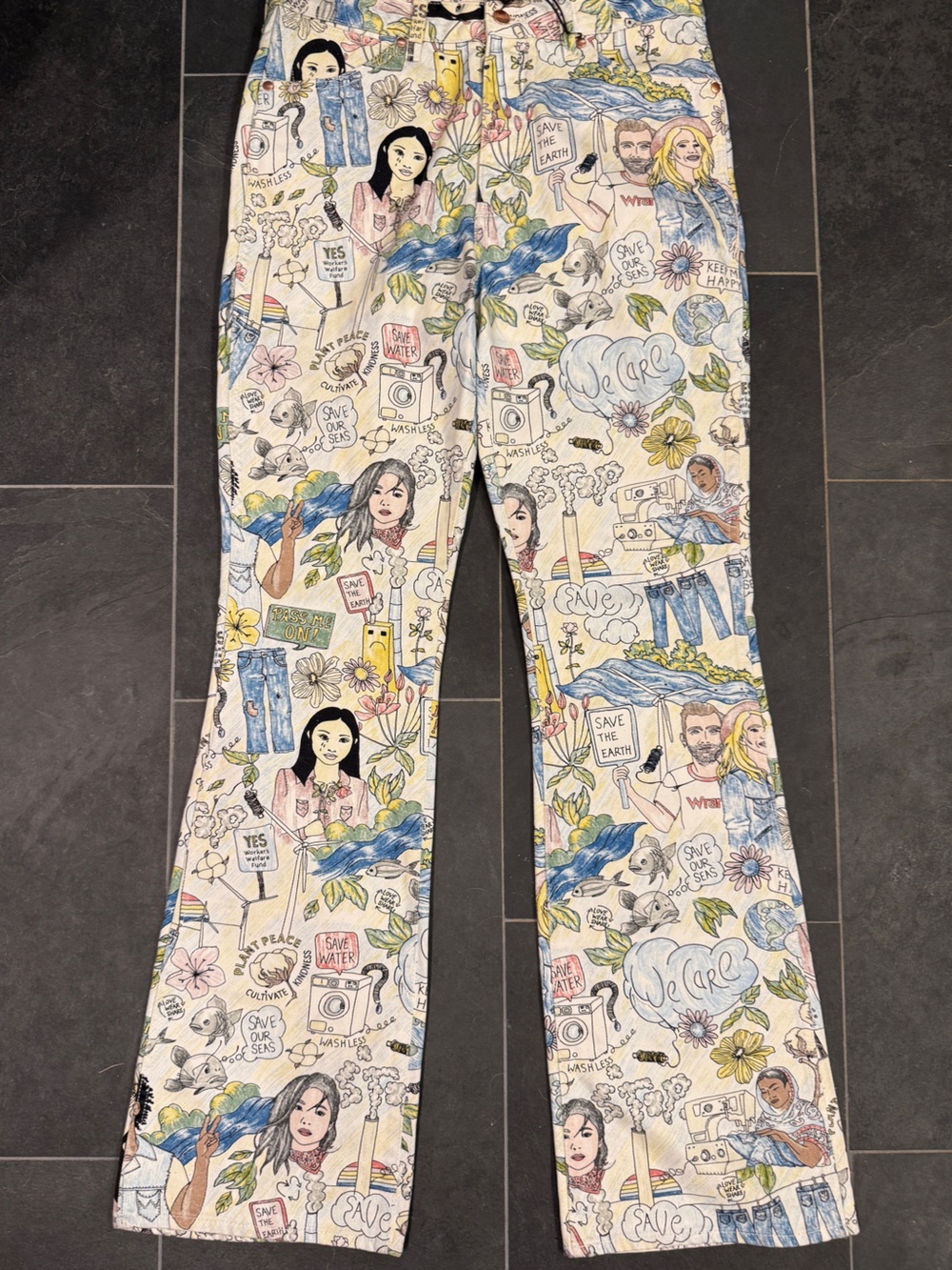 NWT Wrangler Westward 626 Novelty Print white Jean 30/34